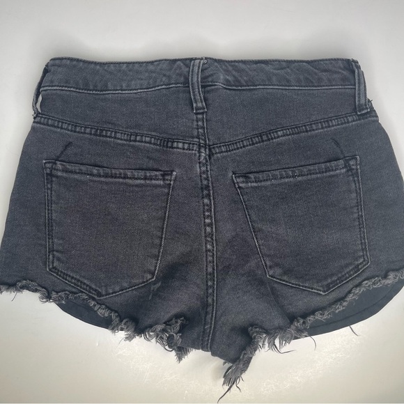 Mossimo High Rise Jean Short Ripped Fray Hem Black Washed - Picture 7 of 13